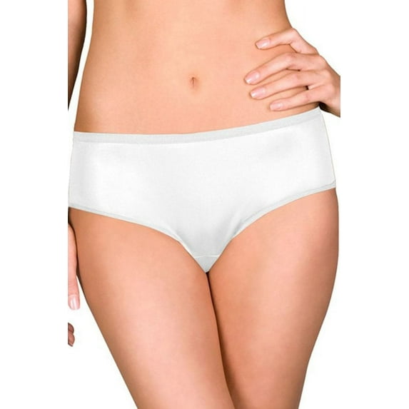 Women's Shadowline 11032 Nylon Hidden Elastic Hipster Panty (White 6)