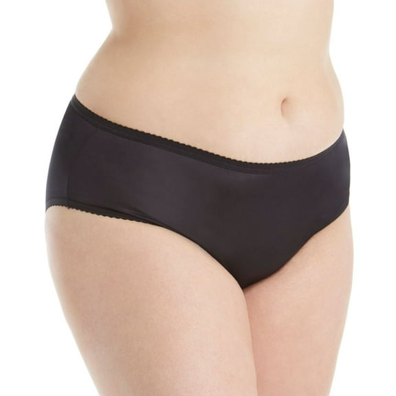 Women's Shadowline 11042P Plus Size Nylon Classics Hipster Panty (Black 11)