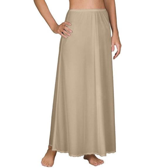 Women's Shadowline 11638X Plus 38 Inch Long Flare Half Slip (Nude 2X)