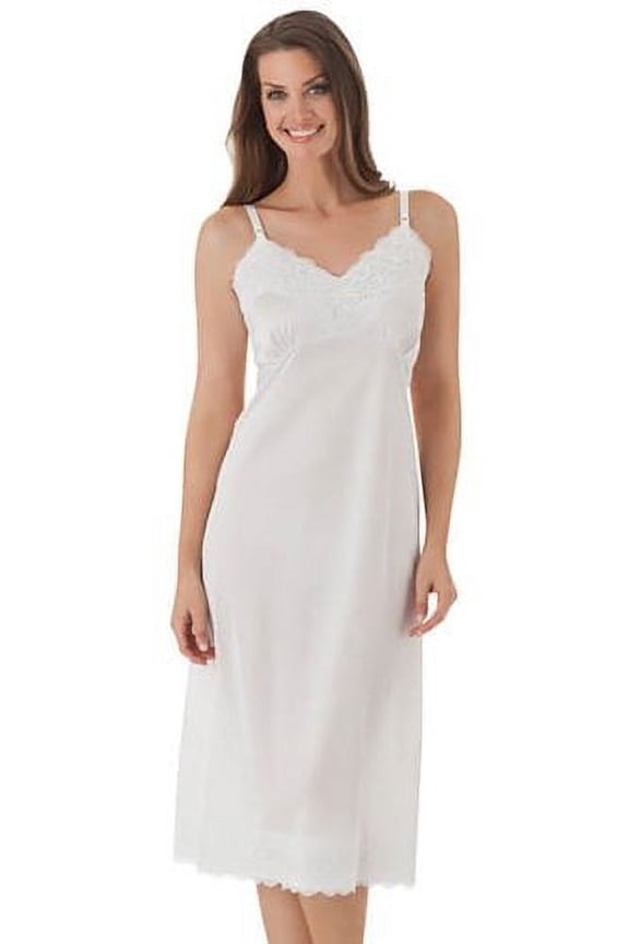 Women's Shadowline 1360 Full Slip With Wide lace (White 40)