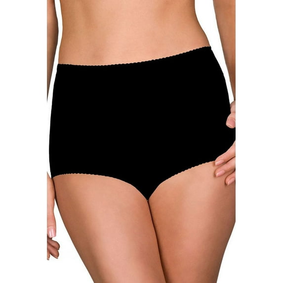 Women's Shadowline 17005 Spandex Classics Brief Panty (Black L)