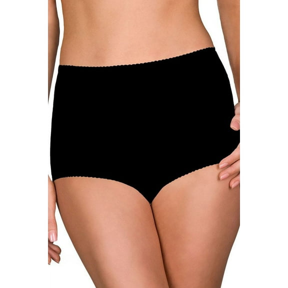 Women's Shadowline 17005P Plus Size Spandex Classics Brief Panty (Black 2X)