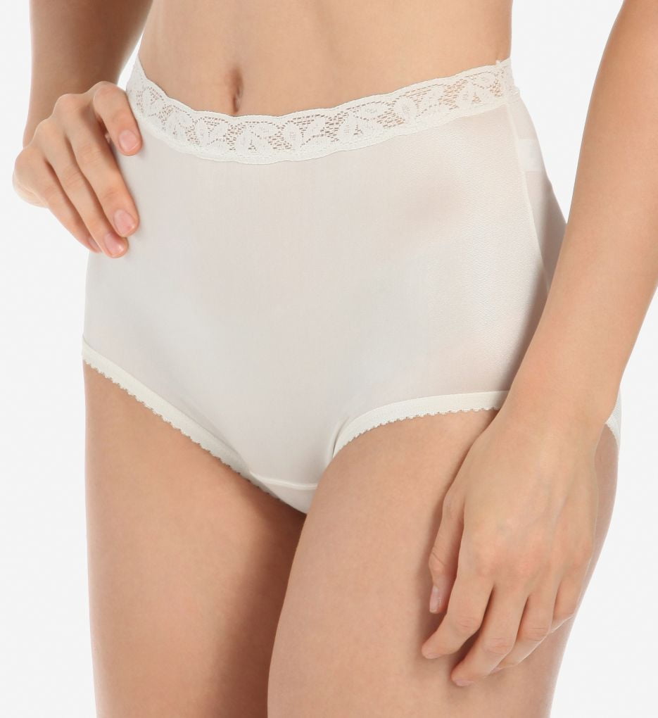 Shadowline Women's Nylon Classics Hi-Leg Brief Panty 17842 5 White at   Women's Clothing store: Briefs Underwear