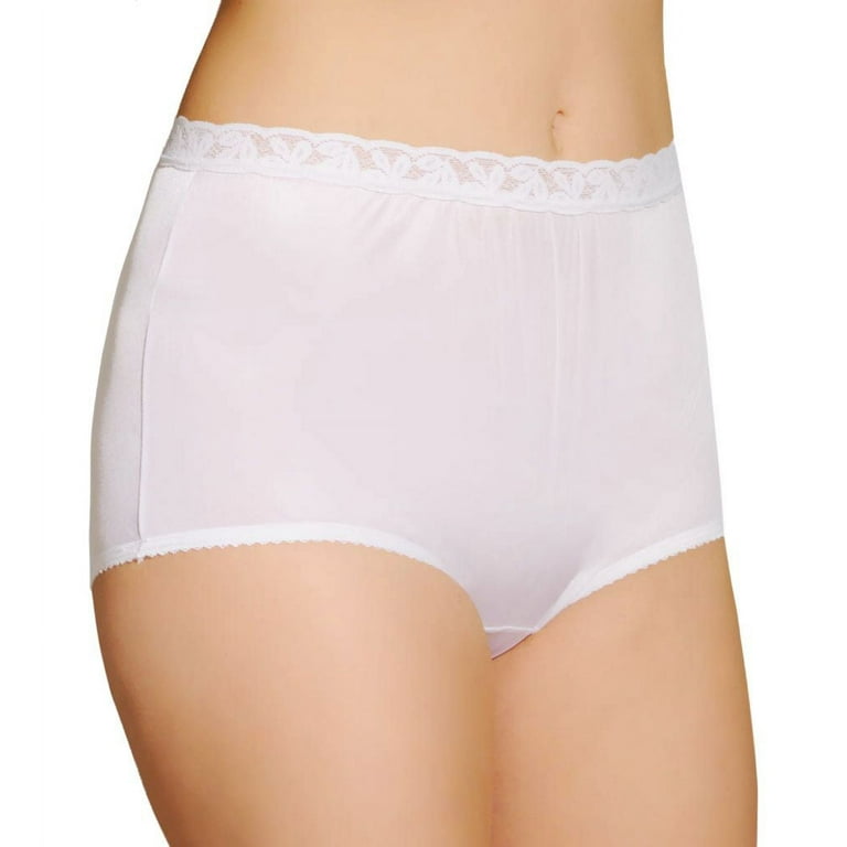 Shadowline Women's Nylon Classics Hi-Leg Brief Panty 17842 5 White