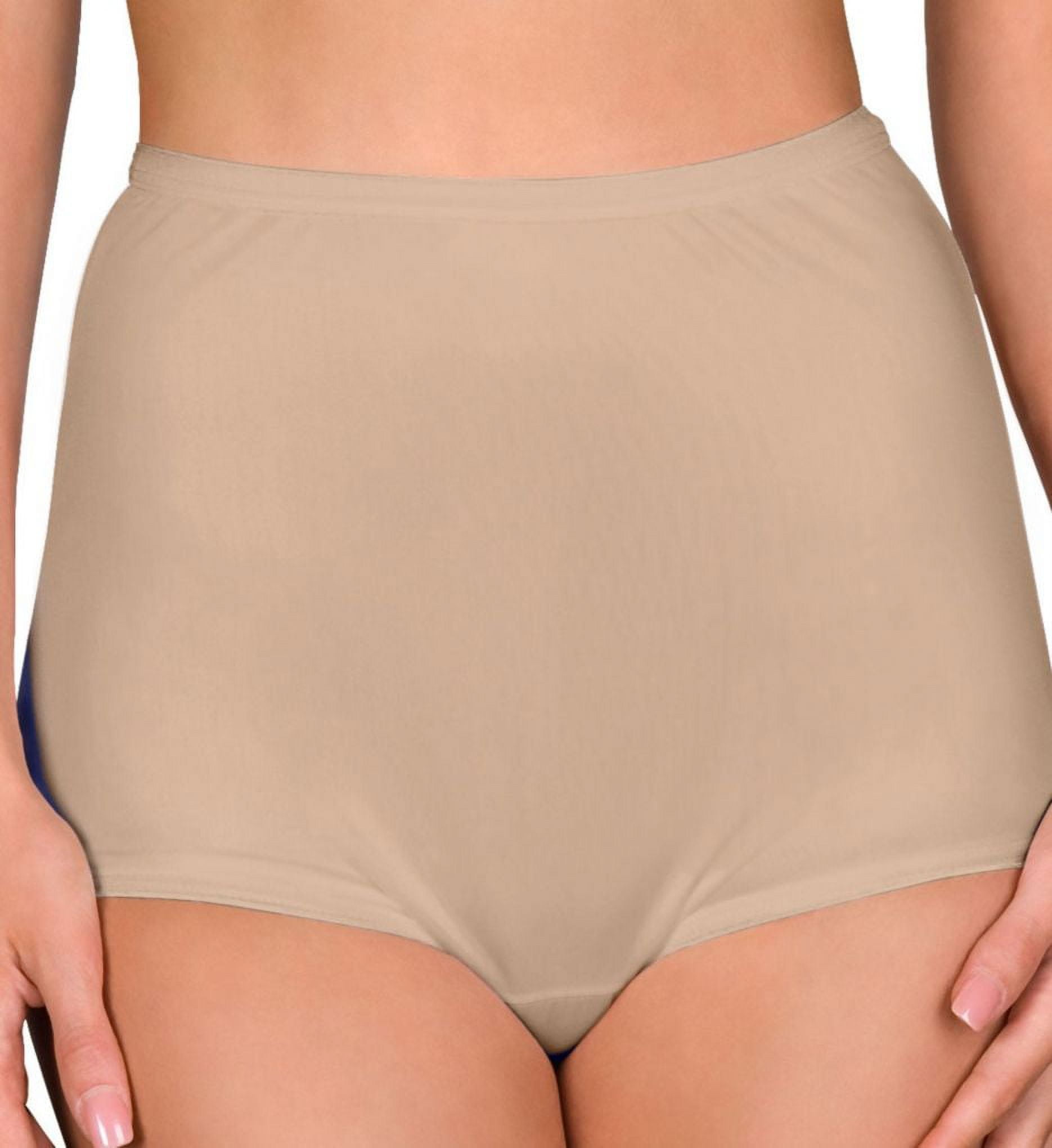 Women S Shadowline Hidden Elastic Nylon Classic Brief Panty Nude