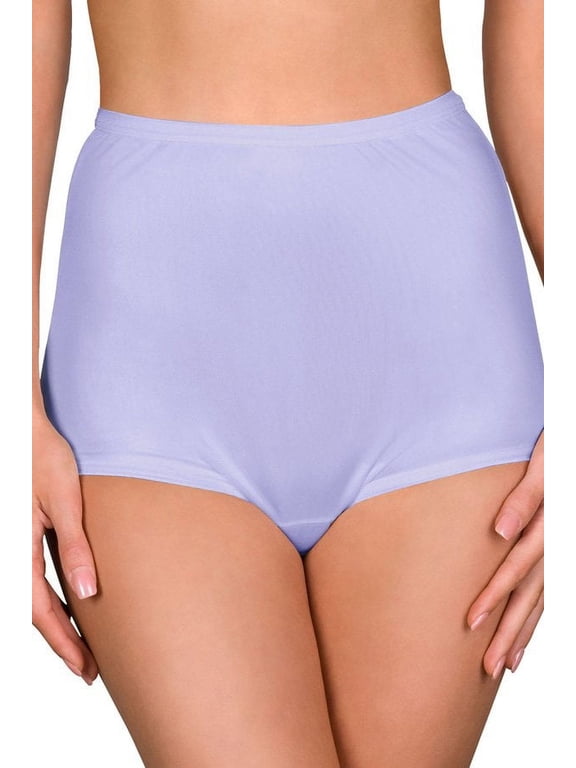 Women's Shadowline 17032P Plus Size Hidden Elastic Nylon Classic Brief Panty (Black 9)