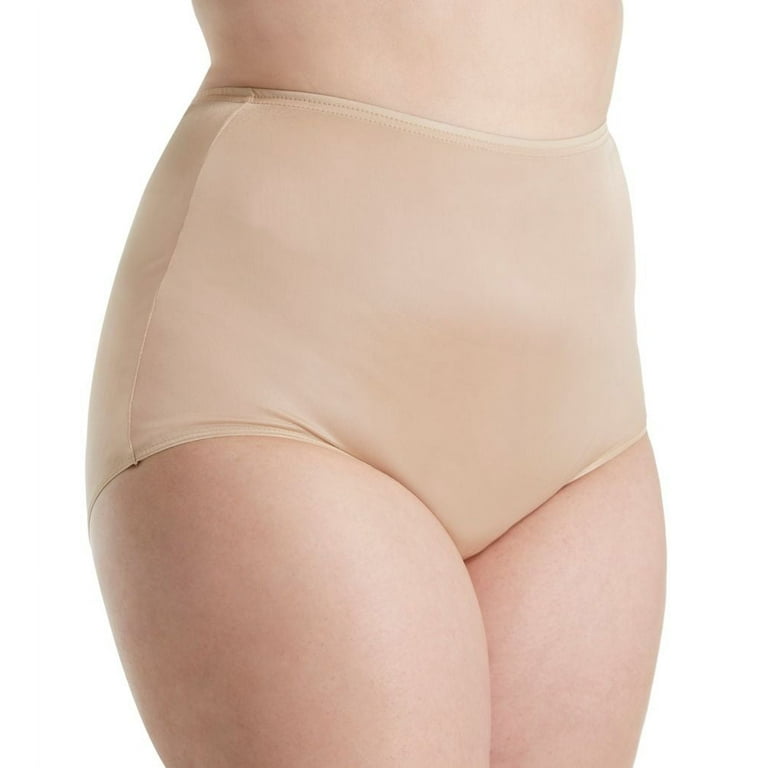 Women's Shadowline 17032P Plus Size Hidden Elastic Nylon Classic Brief  Panty (Nude 11) 
