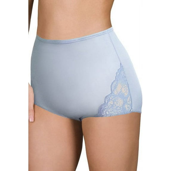 Women's Shadowline 17082 Lace Inset Brief Panty (PERIFROST 11)