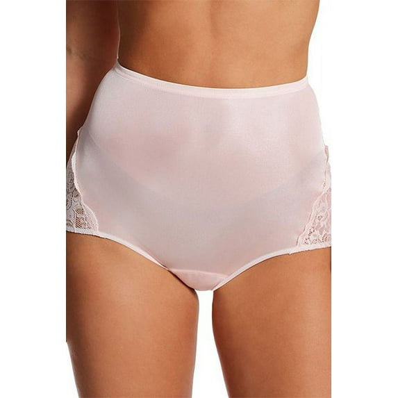 Women's Shadowline 17082X Plus Lace Inset Brief Panty (Blush 11)