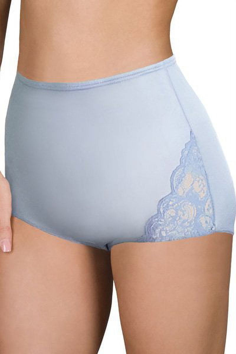 Shadowline Damen Versteckte Elastische Nylon-Slips, 3er-Pack Unterwäsche, Peri Frost, 6