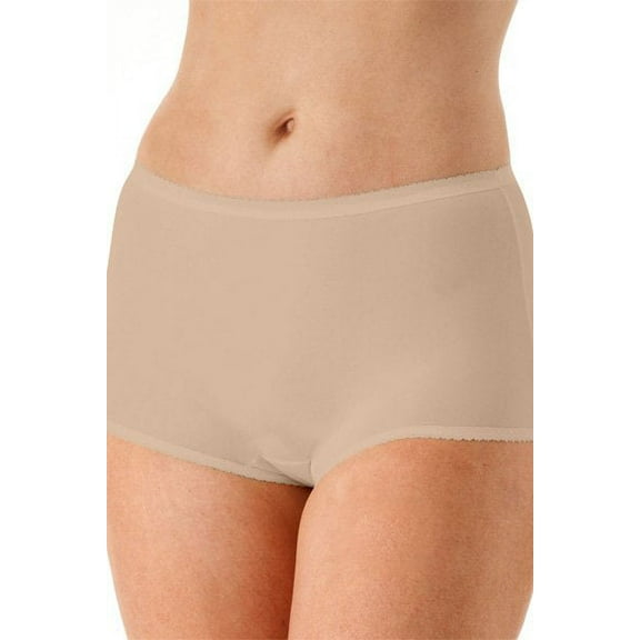 Women's Shadowline 17642 Nylon Modern Brief Panty (Nude 7)
