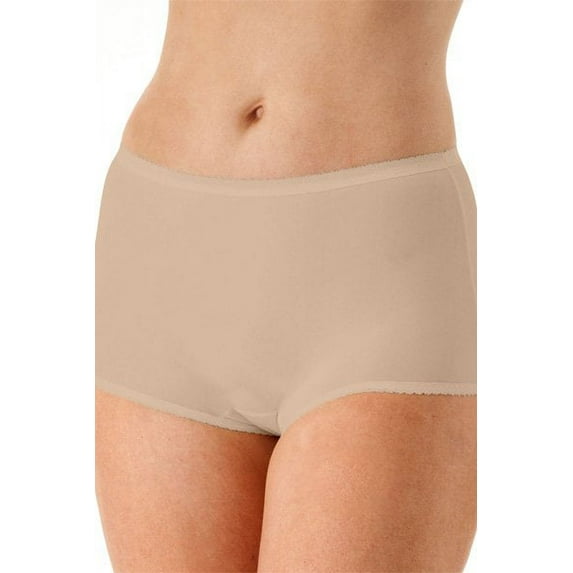 Women's Shadowline 17642 Nylon Modern Brief Panty (Nude 7)