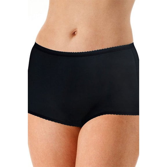 Women's Shadowline 17642P Plus Size Nylon Modern Brief Panty (Black 11)