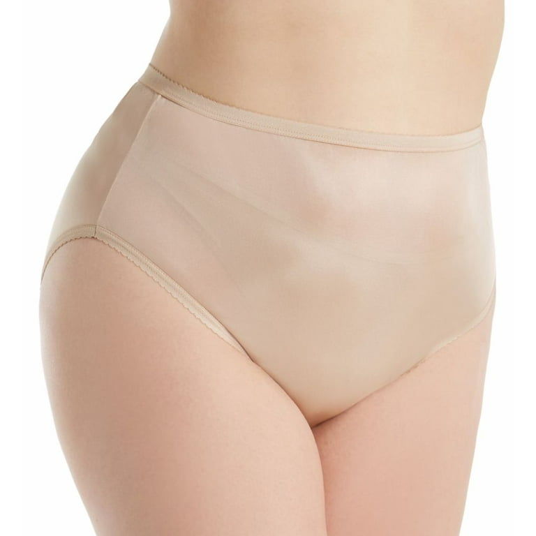 Shadowline Women's Plus Size Nylon Hi-Leg Brief Panty 17842P 10 Ivory at   Women's Clothing store: Briefs Underwear