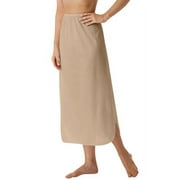 Womens Shadowline 2116X Plus Nylon Essentials Double Slit 1/2 Slip Nude 2X