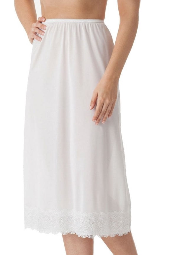 Women's Shadowline 2360X Plus Size Half Slip with Wide Lace (Black 4X)