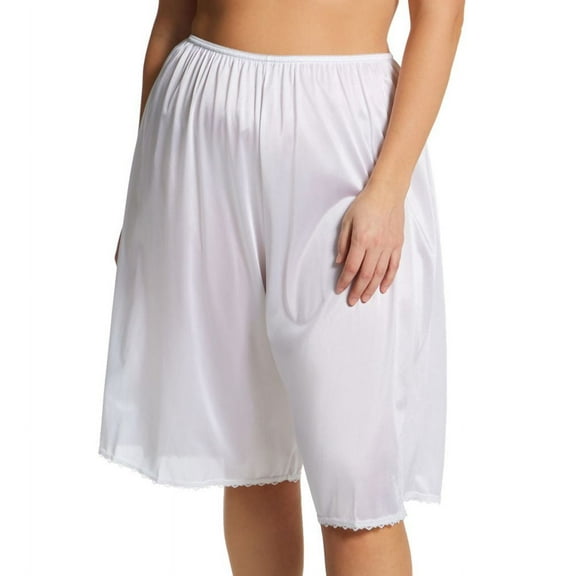 Women's Shadowline 2460X Plus Size Nylon Culotte (White 1X)