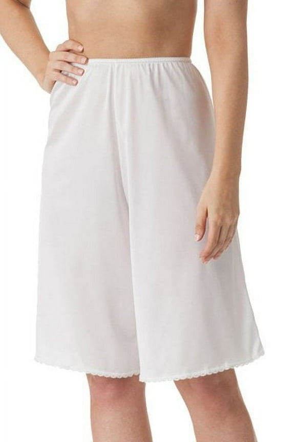 Women's Shadowline 2460X Plus Size Nylon Culotte (White 2X)