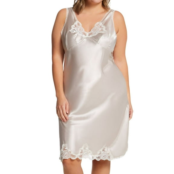 Women's Shadowline 27075X Plus Size Rochelle Satin Full Slip (Taupe 2X)