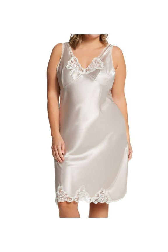 Women's Shadowline 27075X Plus Size Rochelle Satin Full Slip (Taupe 2X)