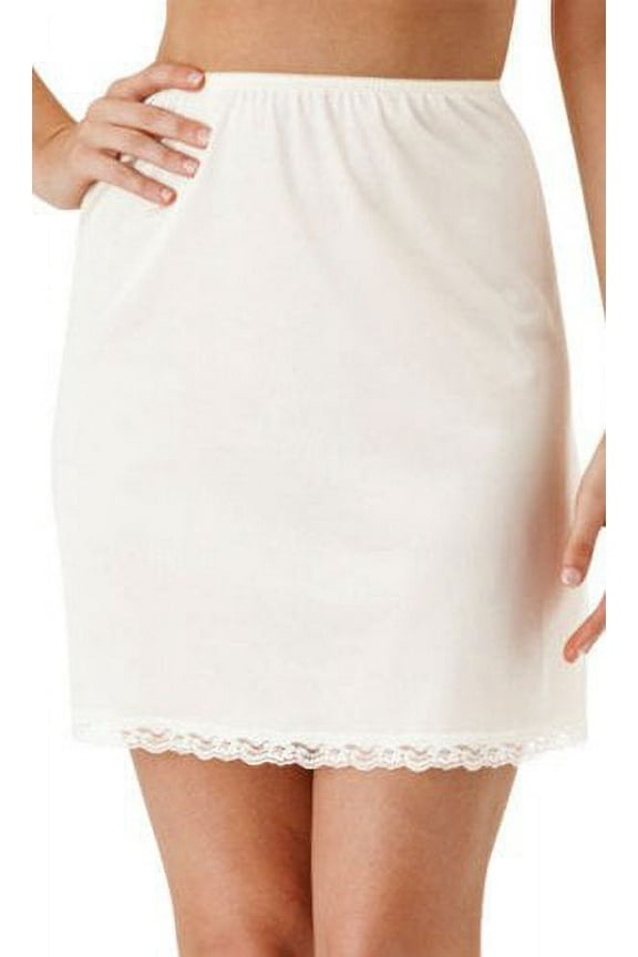 Women's Shadowline 2719X Plus Nylon Essentials 19 Inch Half Slip (White 2X)