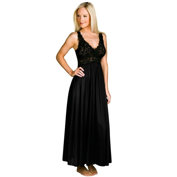 Women's Shadowline 31737X Plus Silhouette 53 Inch Gown (Black 3X)