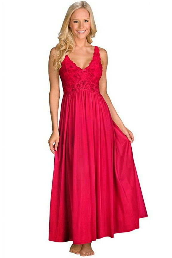 Women's Shadowline 31737X Plus Silhouette 53 Inch Gown (Red 3X)