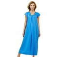 thumbnail image 1 of Women's Shadowline 32222 Rosebud Nylon Tricot Short Sleeve 53 Inch Gown (Turquoise XL), 1 of 2