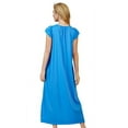 thumbnail image 1 of Women's Shadowline 32222X Plus Rosebud Nylon Tricot S/S 53 Inch Gown (Sapphire 1X), 1 of 2