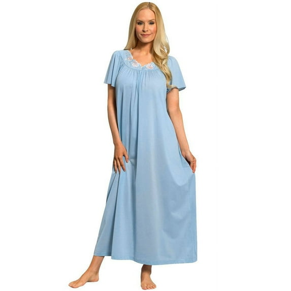 Women's Shadowline 32280 Petals 53 Inch Gown (Blue M)