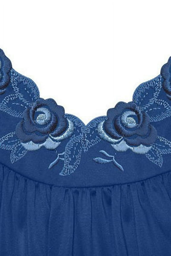 Women's Shadowline 32280 Petals 53 Inch Gown (Navy M)