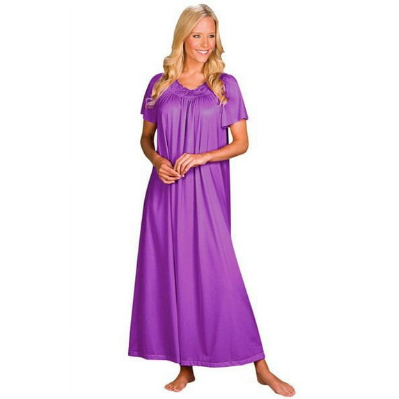 Women's Shadowline 32280 Petals 53 Inch Gown (Purple M)