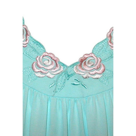 Women's Shadowline 32280 Petals 53 Inch Gown (SeaFoam L)