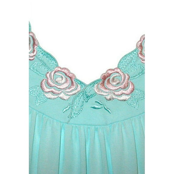 Women's Shadowline 32280 Petals 53 Inch Gown (SeaFoam L)