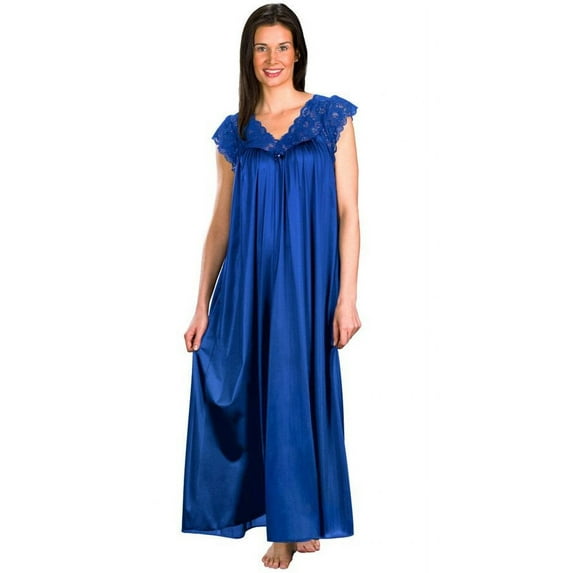 Women's Shadowline 32737 Silhouette 53 Inch Gown (Navy S)