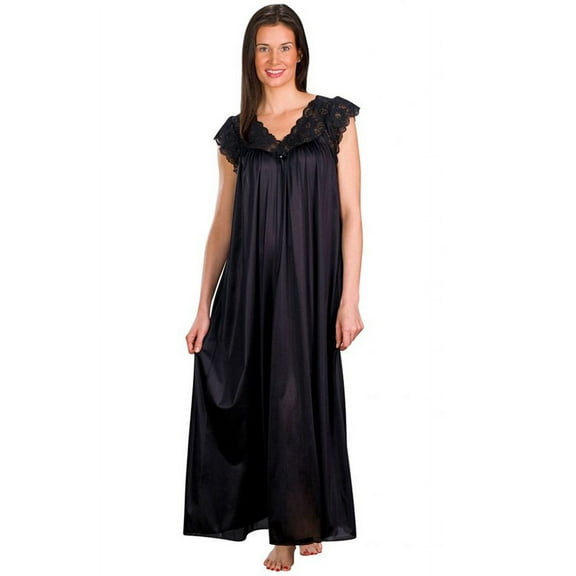 Women's Shadowline 32737X Plus Silhouette 53 Inch Gown (Black 2X)