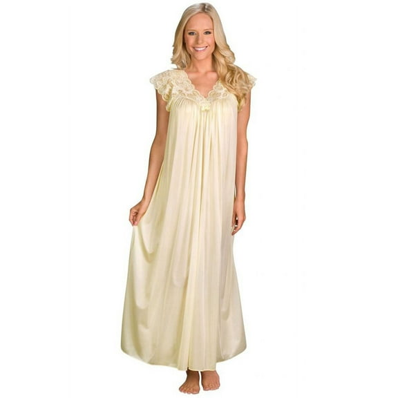 Women's Shadowline 32737X Plus Silhouette 53 Inch Gown (Ivory 1X)