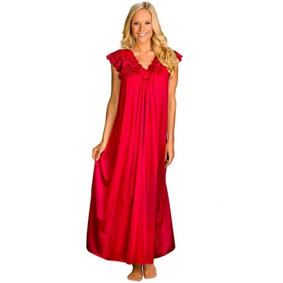 Women's Shadowline 32737X Plus Silhouette 53 Inch Gown (Red 2X)