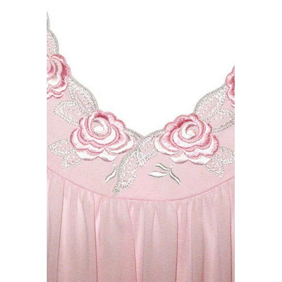 Women's Shadowline 33280 Petals 53 Inch Long Sleeve Gown (Pink S)