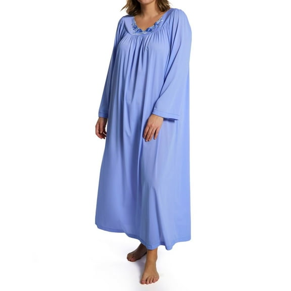 Women's Shadowline 33280X Plus Petals 53 Inch Long Sleeve Gown (Lilac 3X)