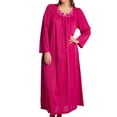 thumbnail image 1 of Women's Shadowline 33280X Plus Petals 53 Inch Long Sleeve Gown (Raspberry 3X), 1 of 1