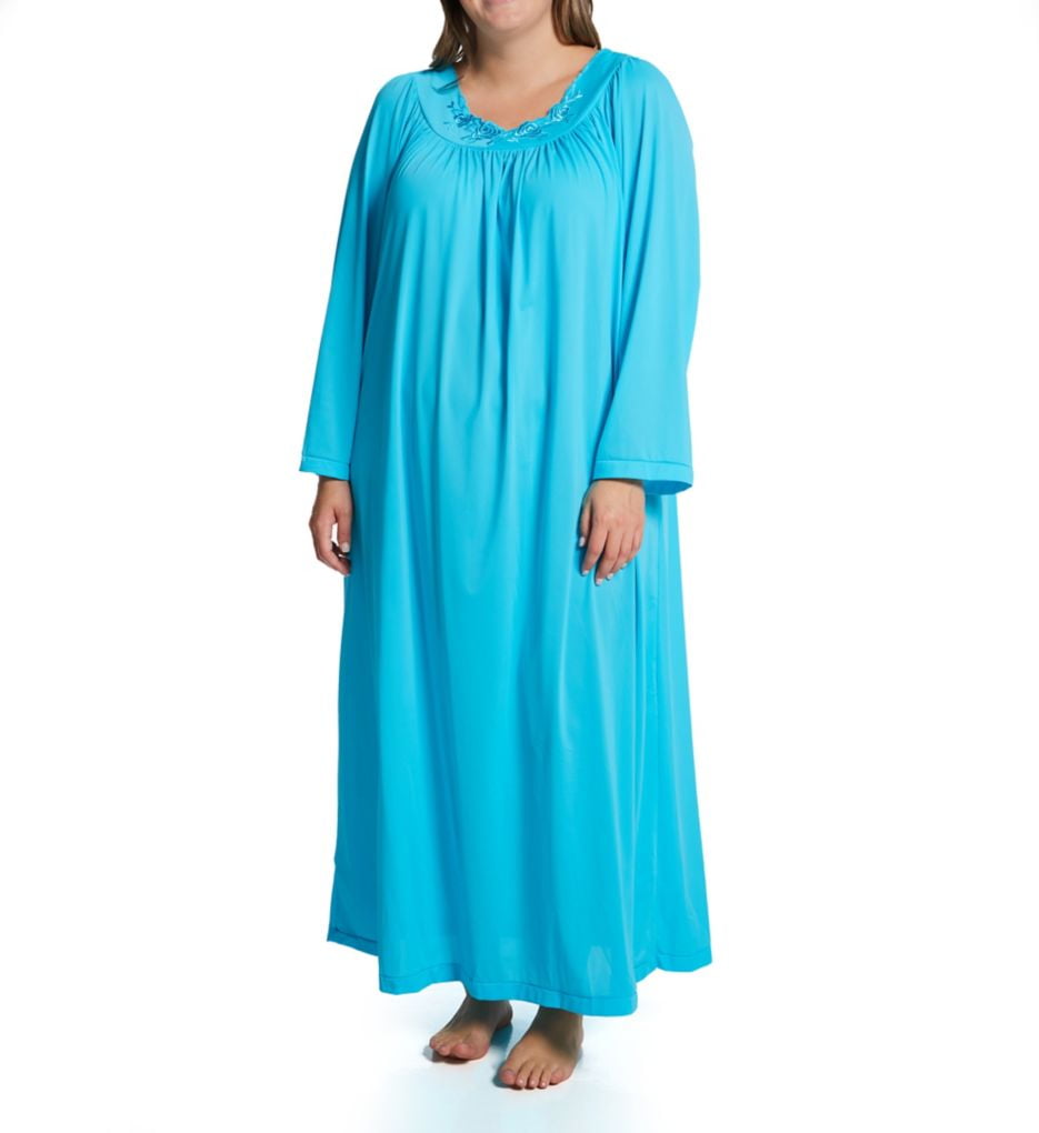 Women s Shadowline 33280X Plus Petals 53 Inch Long Sleeve Gown