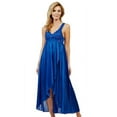 thumbnail image 1 of Women's Shadowline 35737 Silhouette Nylon Tricot Hi-Low Gown (Navy S), 1 of 2