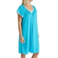thumbnail image 1 of Women's Shadowline 36123 Cameo Nylon Tricot Short Sleeve 40 Inch Waltz Gown (Turquoise S), 1 of 4