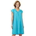 thumbnail image 1 of Women's Shadowline 36222X Plus Rosebud Nylon Tricot S/S 40 Inch Gown (Turquoise 1X), 1 of 1