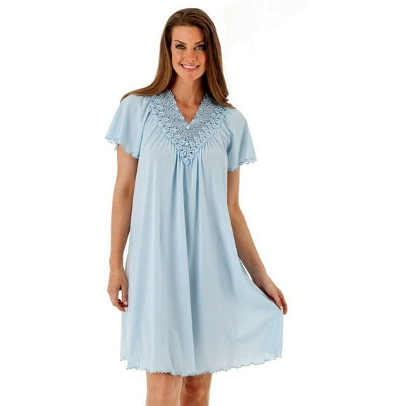 Women's Shadowline 36275X Plus Beloved Gown (Blue 3X)