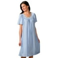 thumbnail image 1 of Women's Shadowline 36280 Petals Short Sleeve Gown (Blue L), 1 of 12