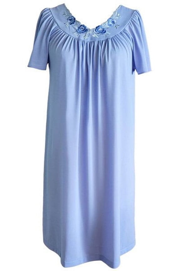 Women's Shadowline 36280 Petals Short Sleeve Gown (Lilac L)