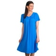thumbnail image 1 of Women's Shadowline 36280 Petals Short Sleeve Gown (Sapphire S), 1 of 12