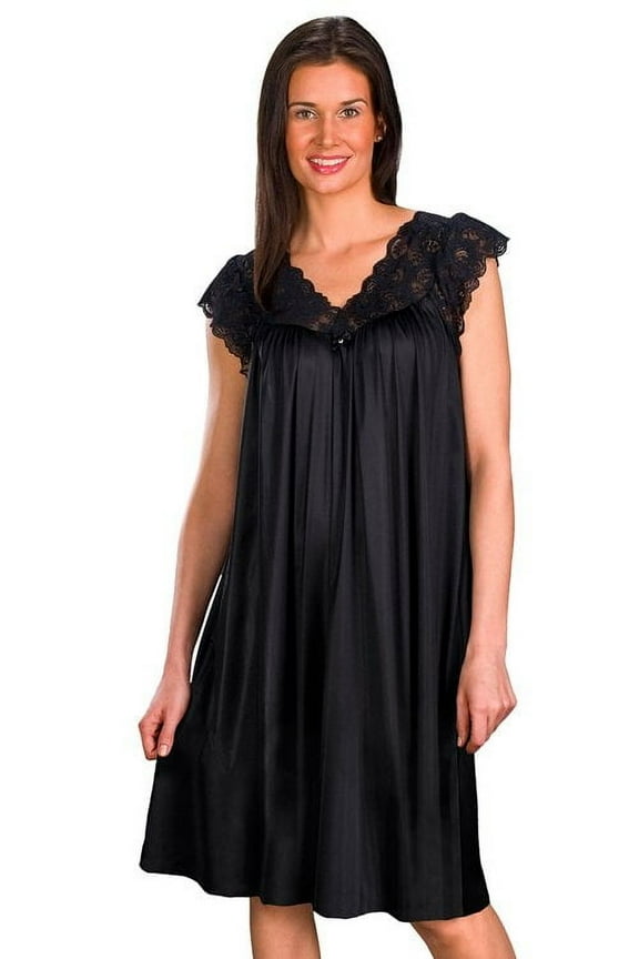 Women's Shadowline 36737 Silhouette Gown (Black L)